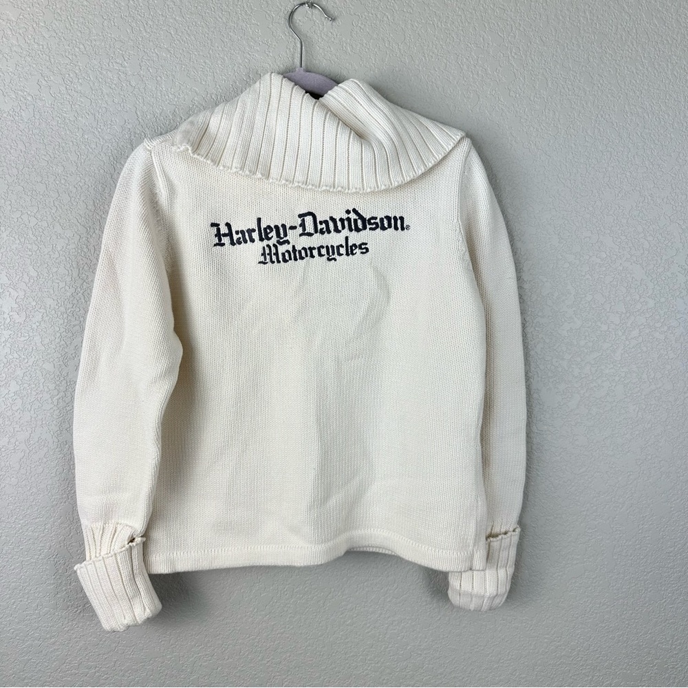 Vintage Y2K Harley Davidson knit motorcycle jacket size XL - Picture 2 of 7